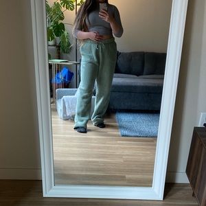 Nike plush mint green/sage sweatpants/joggers. So comfortable and cozy.